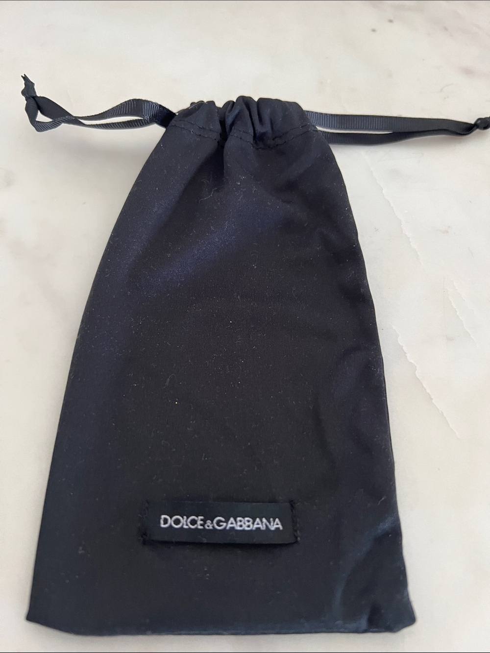 Dolce & Gabbana genuine Black Satin Drawstring Sunglass Pouch NWOT